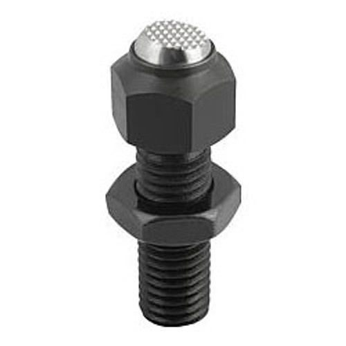 Kipp Self-Aligning Pads, Adjustable, Style F, Stainless Steel, Flattened Ball w/Diamond Grip, 5.8 mm x 45.7 mm, K0287.310 (Qty. 1) Kipp Self-Aligning Pads, Adjustable, Style F, Stainless Steel, Flattened Ball w/Diamond Grip, 5.8 mm x 45.7 mm, K0287.310 (Qty. 1)