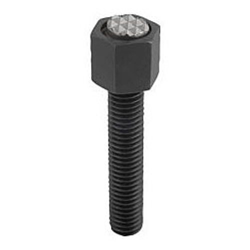 Kipp Self-Aligning Pads w/O Ring, Adjustable, Style F, Carbon Steel, Flattened Ball, w/Diamond Grip, 8.5 mm x 40 mm, K0288.308X040 (Qty. 1) Kipp Self-Aligning Pads w/O Ring, Adjustable, Style F, Carbon Steel, Flattened Ball, w/Diamond Grip, 8.5 mm x 40 mm, K0288.308X040 (Qty. 1)