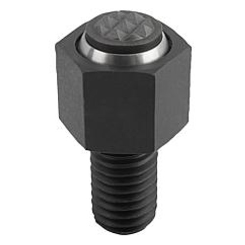 Kipp Self-Aligning Pads, Adjustable, w/O-Ring and Exchangeable Inserts, Style M, Flattened Ball w/Carbide Diamond Grip 10 mm x 30 mm, K0289.910X030 (Qty. 1) Kipp Self-Aligning Pads, Adjustable, w/O-Ring and Exchangeable Inserts, Style M, Flattened Ball w/Carbide Diamond Grip 10 mm x 30 mm, K0289.910X030 (Qty. 1)