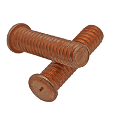 #6-32x3/8" Copper Plated, Mild Steel, Flanged Capacitor Discharge ( CD ) Welding Studs (5,000/Bulk Pkg.)