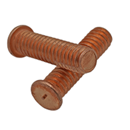 #6-32x3/4" Copper Plated, Mild Steel, Flanged Capacitor Discharge ( CD ) Welding Studs (5,000/Bulk Pkg.)