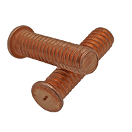 #8-32x3/8" Copper Plated, Mild Steel, Flanged Capacitor Discharge ( CD ) Welding Studs (5,000/Bulk Pkg.)