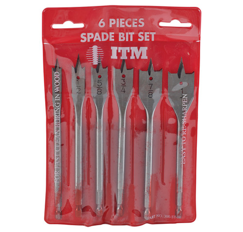 6 Piece Spade Bit Set (1/Pkg.)