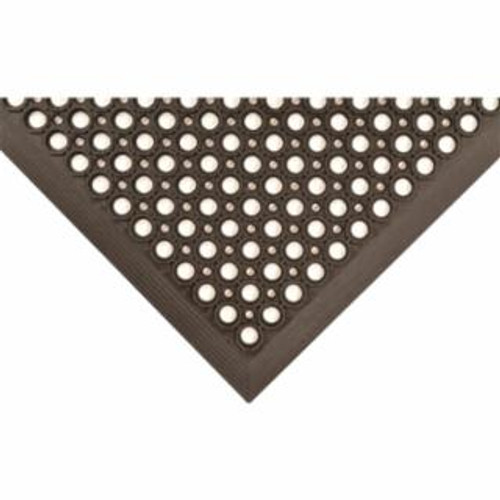 Justrite Sanitop Drainage Anti-Fatigue Mat, 3 ft W x 5 ft L x 1/2 in, General Purpose Rubber, Black, 1/EA #562S0035BL