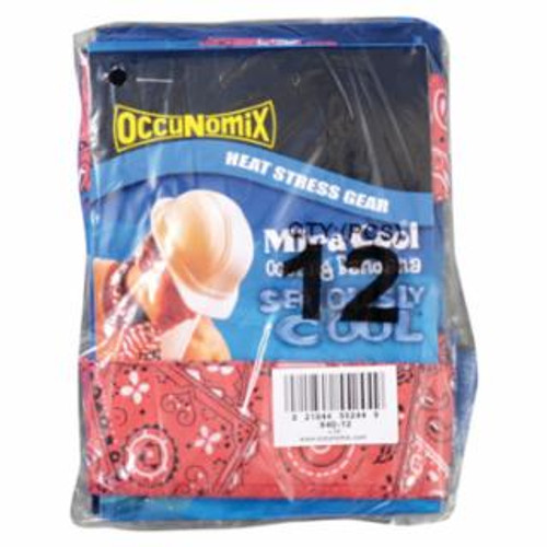 OccuNomix MiraCool Neck Bandana, 1.77 in W x 6.10 in L, Assorted, 12/EA #940-12