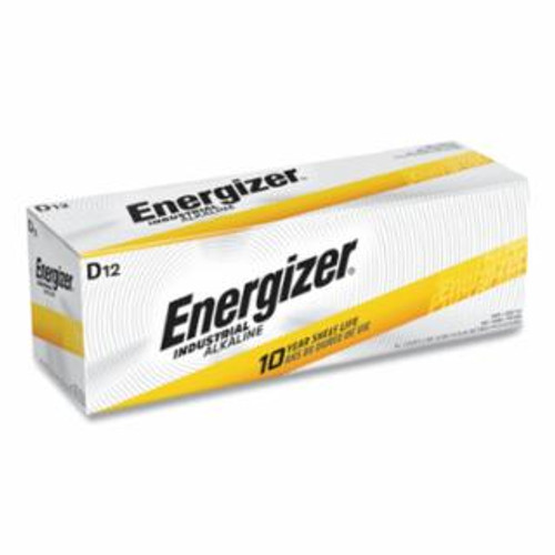 Energizer Industrial Alkaline Battery, D, 1.5 V, 12/EA #EN95