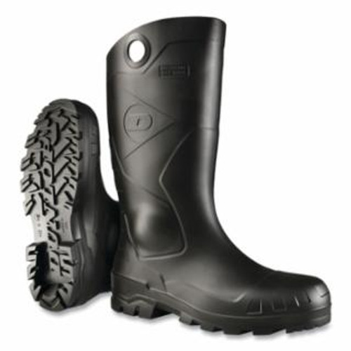 Dunlop Chesapeake Rubber Boots, Plain Toe, Unisex 5, 16 in Boot, PVC, Black, 1/PR #8677500.05