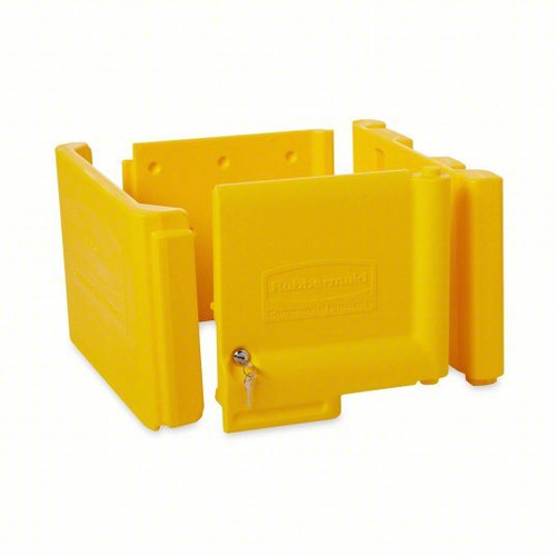 Rubbermaid Locking Cabinet, For Rubbermaid Commercial Cleaning Carts, Yellow, 1/EA #FG618100YEL
