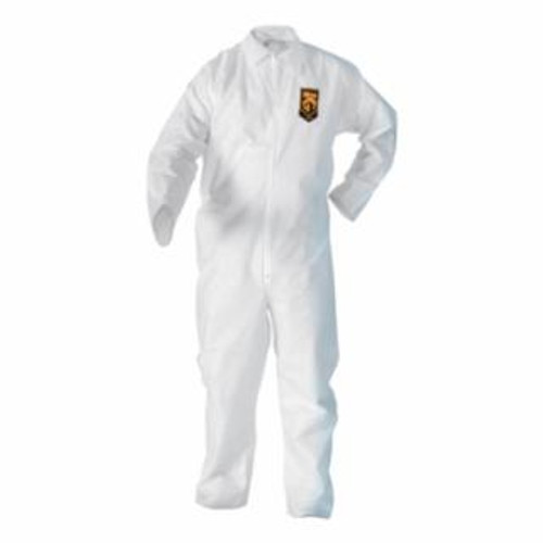 KleenGuard A10 Economy Light-Duty Particle Protection Coveralls, Zipper Front/Elastic Wrists, White, 2XL, 25/EA #10616