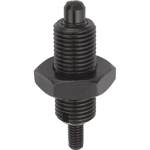 Kipp M08X1 Indexing Plunger, w/o Collar, w/ Threaded Body, Style K, Stainless Steel, Metric (Qty. 1), K0345.02004