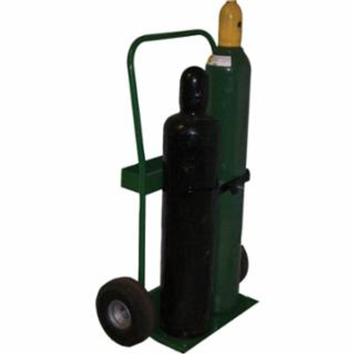 Saf-T-Cart 800 Series Cart, Holds 2 Cylinders, 6-1/2 in to 7-3/4 in dia, 10 in Pneumatic Wheels, 1/EA #821-10