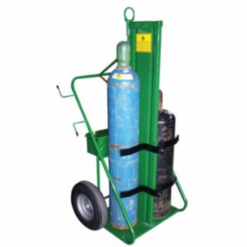 Saf-T-Cart 400 Series Cart, Holds 2 Cylinders, 9-1/2 in to 12-1/2 in dia, 16 in Pneumatic Wheels, 1/EA #552-16FW