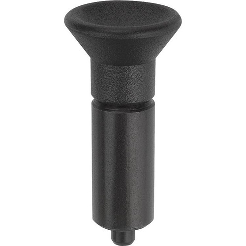 Kipp Indexing Plunger, w/o Groove, Size 0, Style L, Steel, Metric (Qty. 1), K0346.01004