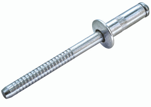 SBS-0614-GB Goebel Go-Bulb Blind Rivet, 3/16, .187 Diameter [.138-.236 Grip Range], Dome Head Steel/Steel, Zinc Clear Trivalent  (500/Pkg.)