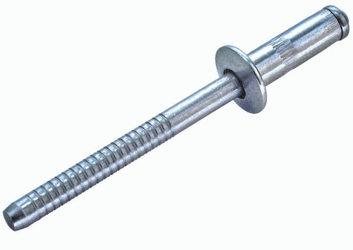 SBS-0614-GB Goebel Go-Bulb Blind Rivet, 3/16, .187 Diameter [.138-.236 Grip Range], Dome Head Steel/Steel, Zinc Clear Trivalent  (500/Pkg.)