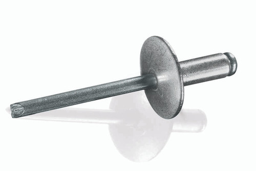 ABA-46LF Goebel Open End Blind Rivet, 1/8, .125 Diameter [.313-.375 Grip Range], Large Flange Head Aluminum/Aluminum (500/Pkg.)