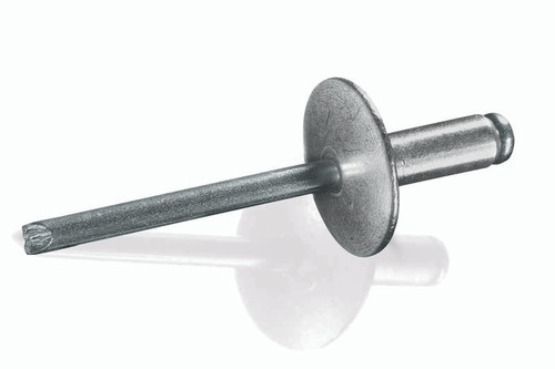 ABA-612LF Goebel Open End Blind Rivet, 3/16, .187 Diameter [.626-.750 Grip Range], Large Flange Head Aluminum/Aluminum (250/Pkg.)
