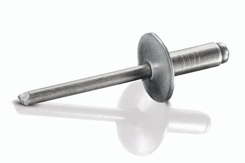 IBI-48LF Goebel Open End Blind Rivet, 1/8, .125 Diameter [.376-.500 Grip Range], Large Flange Head T304 Stainless Steel/T304 Stainless Steel (500/Pkg.)