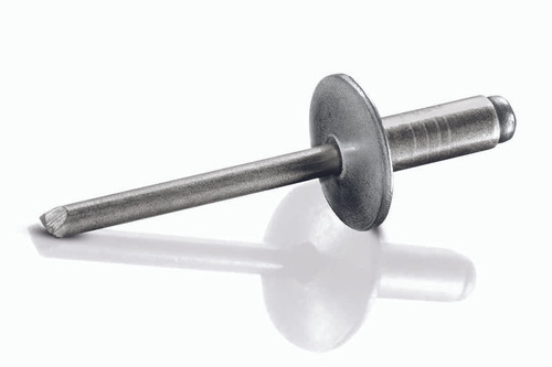 IBI-68LF Goebel Open End Blind Rivet, 3/16, .187 Diameter [.376-.500 Grip Range], Large Flange Head T304 Stainless Steel/T304 Stainless Steel (250/Pkg.)