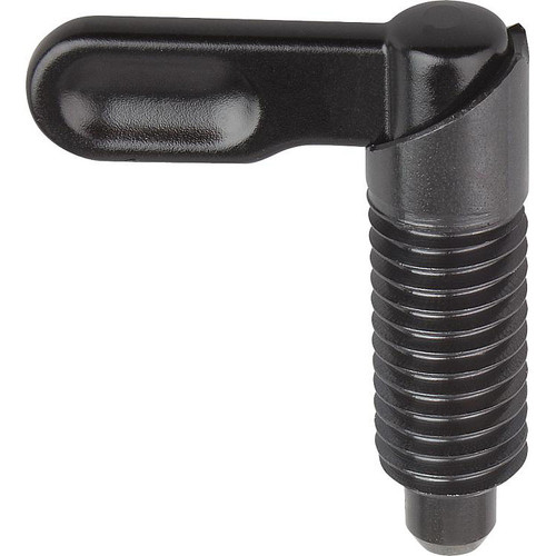 Kipp Cam-Action M12X1,5, D6 Indexing Plunger, Style A, Uncoated Grip w/o Nut, Steel (Qty. 1), K0348.0406121