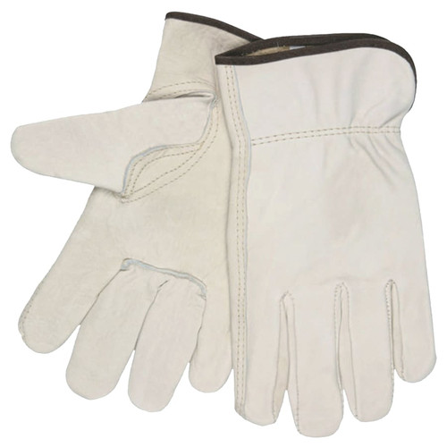 MCR Safety Unlined Drivers Gloves, Select Grade Cowhide, Large, Keystone Thumb, Beige, 12/PR #3211L