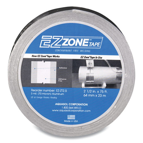 Aquasol EZ Zone Tapes, Silver, 2.5 in x 75 ft x 3 mil, 1/EA #EZ-ZT2.5