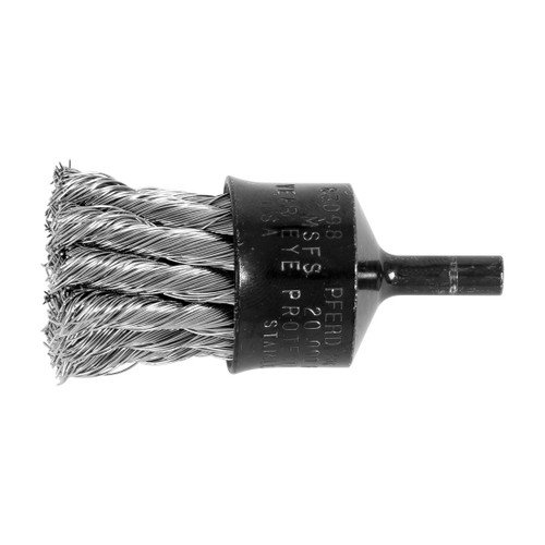 Pferd Flared Cup Knot End Brushes, Stainless Steel, 20,000 rpm, 1 in x 0.014 in, 1/EA #83098