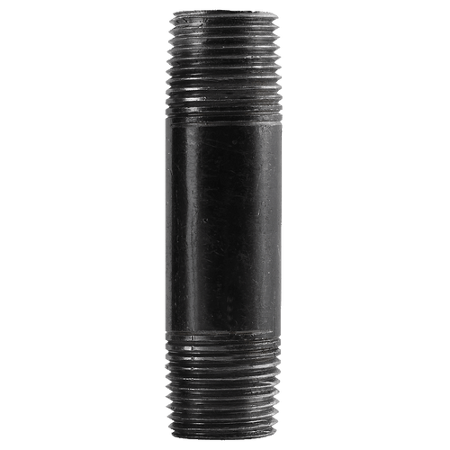 Pipe Fittings  - 1/2" x 6"  Schedule 40 Black Steel Pipe - Nipple (15/Pkg.)