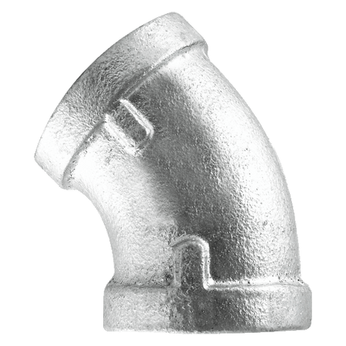 Pipe Fittings - 3/4" Class 150 Galvanized Malleables Iron Pipe - 45 Degree Angle Street Elbow (5/Pkg.) Pipe Fittings - 3/4" Class 150 Galvanized Malleables Iron Pipe - 45 Degree Angle Street Elbow (5/Pkg.)