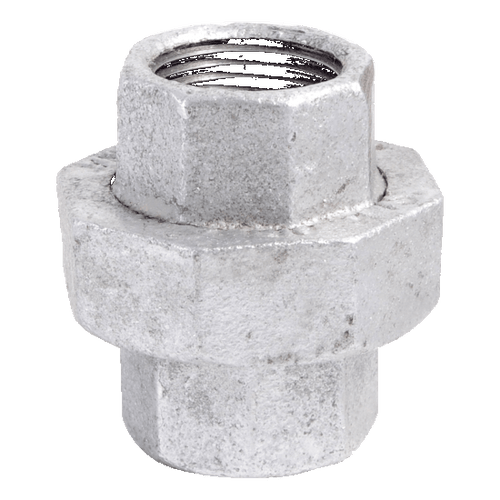 Pipe Fittings - 3/8" Class 150 Galvanized Malleables Iron Pipe - Union (10/Pkg.)