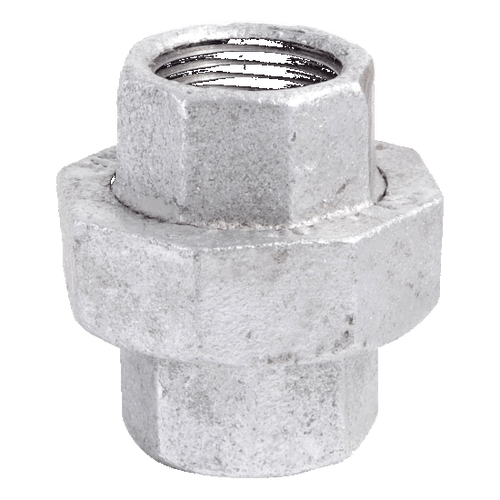 Pipe Fittings - 1/2" Class 150 Galvanized Malleables Iron Pipe - Union (50/Bulk Pkg.) Pipe Fittings - 1/2" Class 150 Galvanized Malleables Iron Pipe - Union (50/Bulk Pkg.)