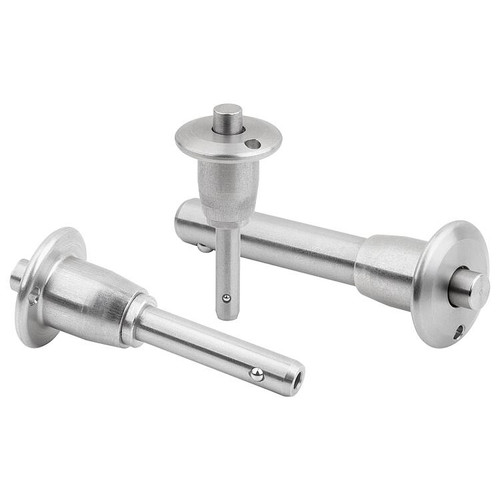 Kipp Ball Lock Pin w/Mushroom Grip, D1=10, L=80, L1=9, L5=89, Stainless Steel, (Qty. 1), K0641.02510080