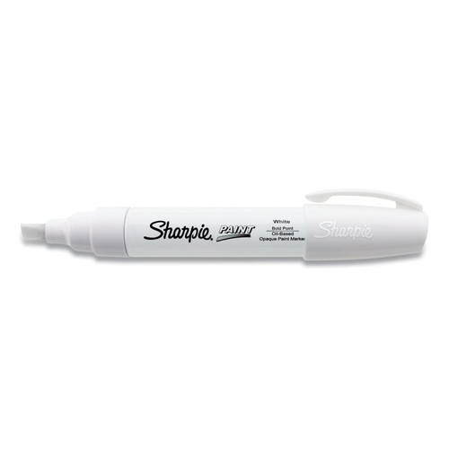 Sharpie Oil Based Paint Marker, White, Bold, Chisel, 6/EA #35568