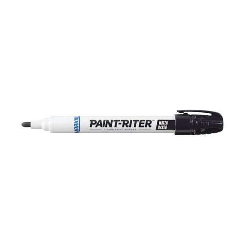 Markal Paint-Riter Water-Based Paint Marker, Black, 1/8 in, Medium Tip, 48/EA #97403