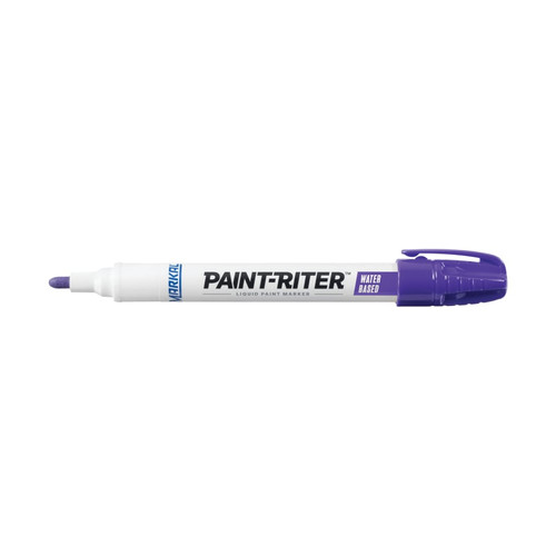 Markal Paint-Riter Water-Based Paint Marker, Purple, 1/8 in, Medium Tip, 12/EA #97407