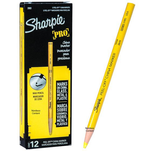 Sharpie China Marker, Bullet Tip, Yellow, 12/EA #02083
