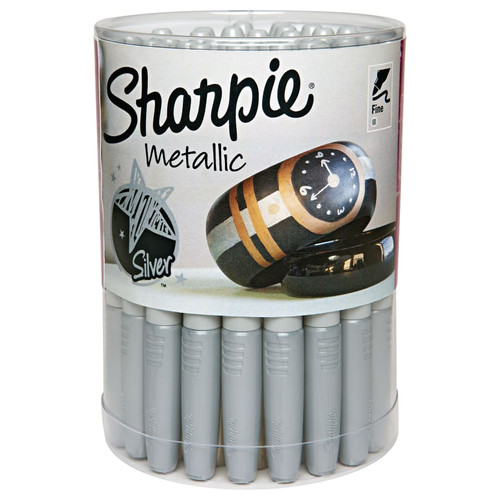 Sharpie Metallic Permanent Marker, Silver-Gray, Fine Tip, 12/EA #39013