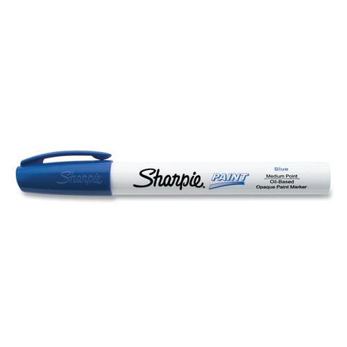 Sharpie Oil Based Paint Marker, Blue, Medium, Bullet, 12/EA #35551