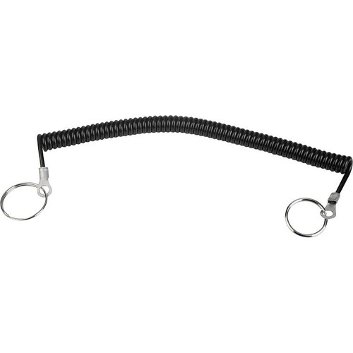 Kipp Retaining Spiral Cable w/Key Ring, L=100 mm, Stainless Steel, (10/Pkg.), K0367.010100