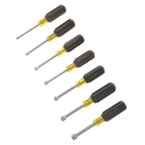 Klein Tools 7 Piece Cushion-Grip Nut Driver Set, 3/16 in, 1/4 in, 5/16 in, 11/32 in, 3/8 in, 7/16 in, 1/2 in, 1/ST #631
