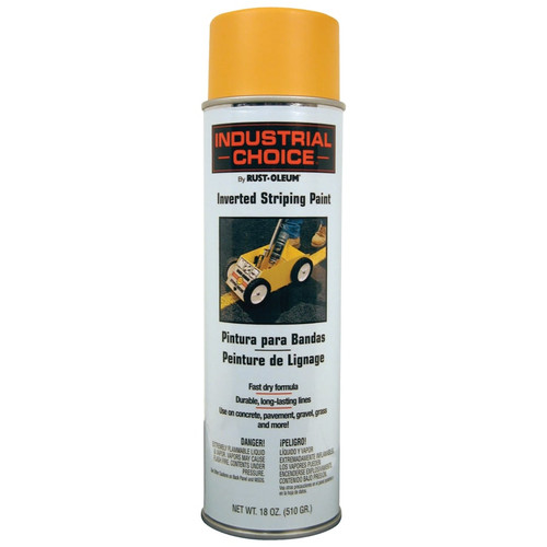 Rust-Oleum Industrial Choice 1600 System Inverted Striping Paint, 18 oz, Yellow, 6/CN #1648838V