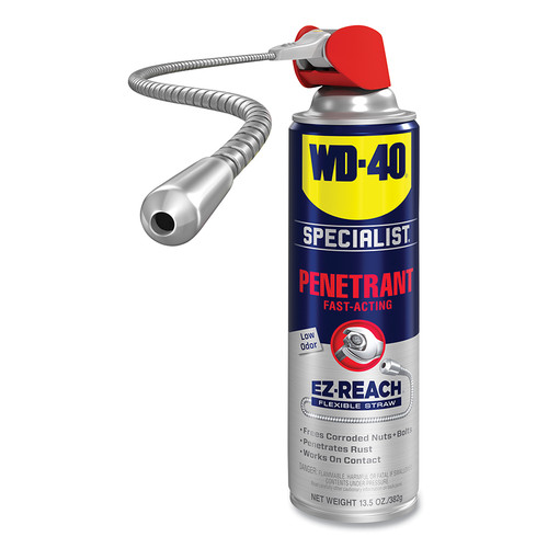 WD-40 Specialist Fast-Acting Penetrant Spray with Flexible Straw, Net Fill 13.5 oz, Aerosol Can, 6/EA #300486