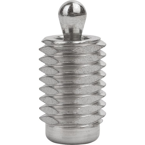 Kipp Lateral Spring Plungers, Spring Force, M12, L=11.5, w/Threaded Sleeve, w/o Seal, Steel, (Qty. 1), K0371.1020X12