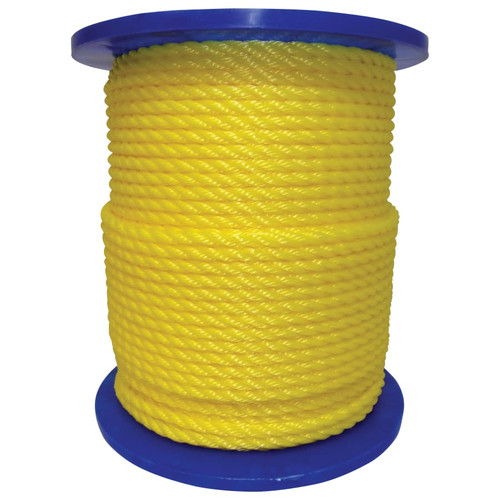 Orion Ropeworks Monofilament Twisted Poly Ropes, 3,477 lb Cap., 600 ft, Polypropylene, Yellow, 1/EA #350160-00600-R0285