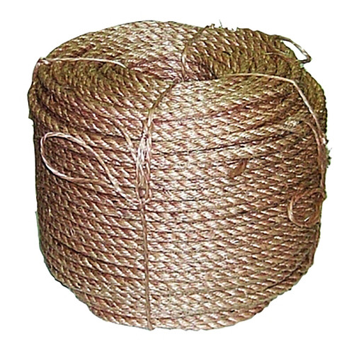 Anchor Brand Manila Rope, 1200 ft, Yarn, 1/4 in dia, 3 Strands, 24/LB #1/4X1200-3SB