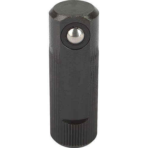 Kipp Lateral Spring Plunger, Style A, Spring Force, Single Sided, D=8, L=25, Steel, Black Oxidized (Qty. 1), K0374.008