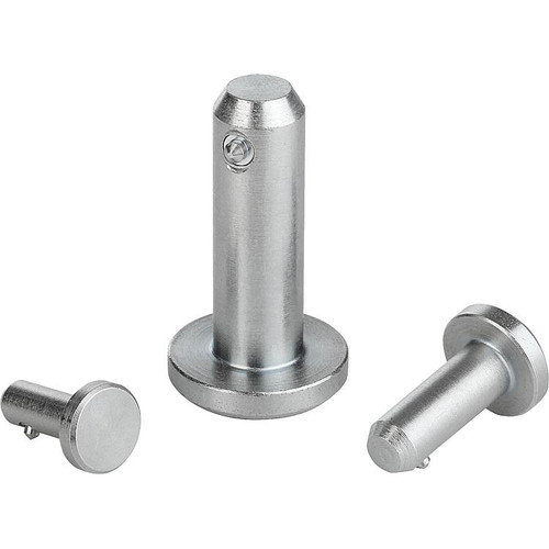 Kipp Locking Pin w/Flat Head and w/Axial Lock, D1=10, L=20, Steel, (10/Pkg.), K0772.2010020