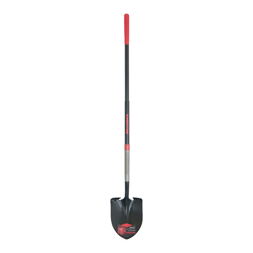 Razor-Back Round Point Shovel, 12 in L x 9.5 in W Blade, 48 in Fiberglass Straight Handle, PowerStep/SuperSocket, 1/EA #2594400