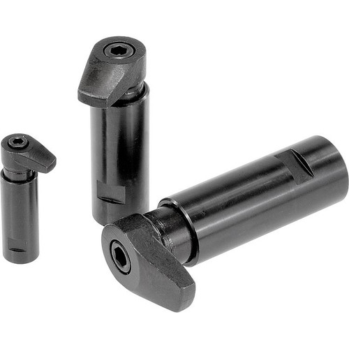 Kipp Hook Clamp w/Collar, Carbon Steel, M08X9, Tempered, Black Oxidized (Qty. 1), K0013.08