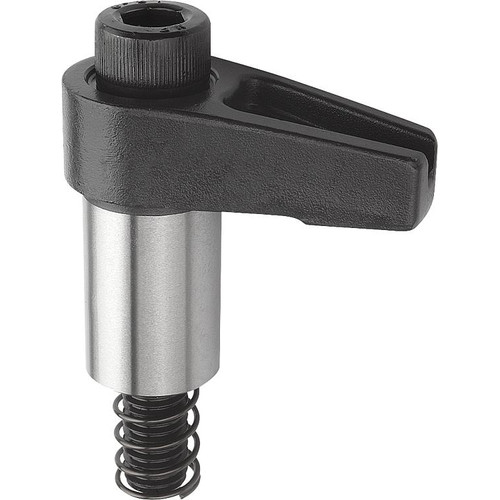 Kipp Hook Clamp w/Ground Shank, Style A, Carbon Steel, M10X65, R=30, D=20, Tempered, Black Oxidized (Qty. 1), K0014.110030 Kipp Hook Clamp w/Ground Shank, Style A, Carbon Steel, M10X65, R=30, D=20, Tempered, Black Oxidized (Qty. 1), K0014.110030